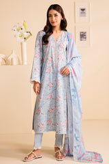 MYSTIQUE BLUE-3 PIECE PRINTED LAWN SUIT