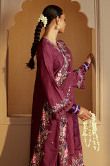 PLUM RADIANCE-3 PC KHADDAR EMBROIDERED SUIT