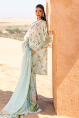 AQUA GLAZE-3 PIECE PRINTED LAWN SUIT