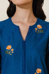 INDIGO ZEAL EMBROIDERED SHIRT