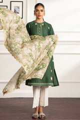 FOREST GREEN-2 PIECE (SHIRT & DUPATTA)