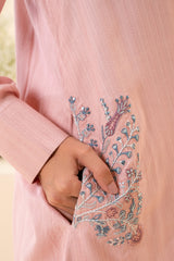 PINK BLISS EMBELLISHED LINEN SHIRT