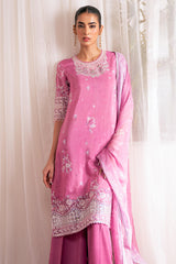 FLORAL BLUSH-3 PC EMBROIDERED SILK SUIT