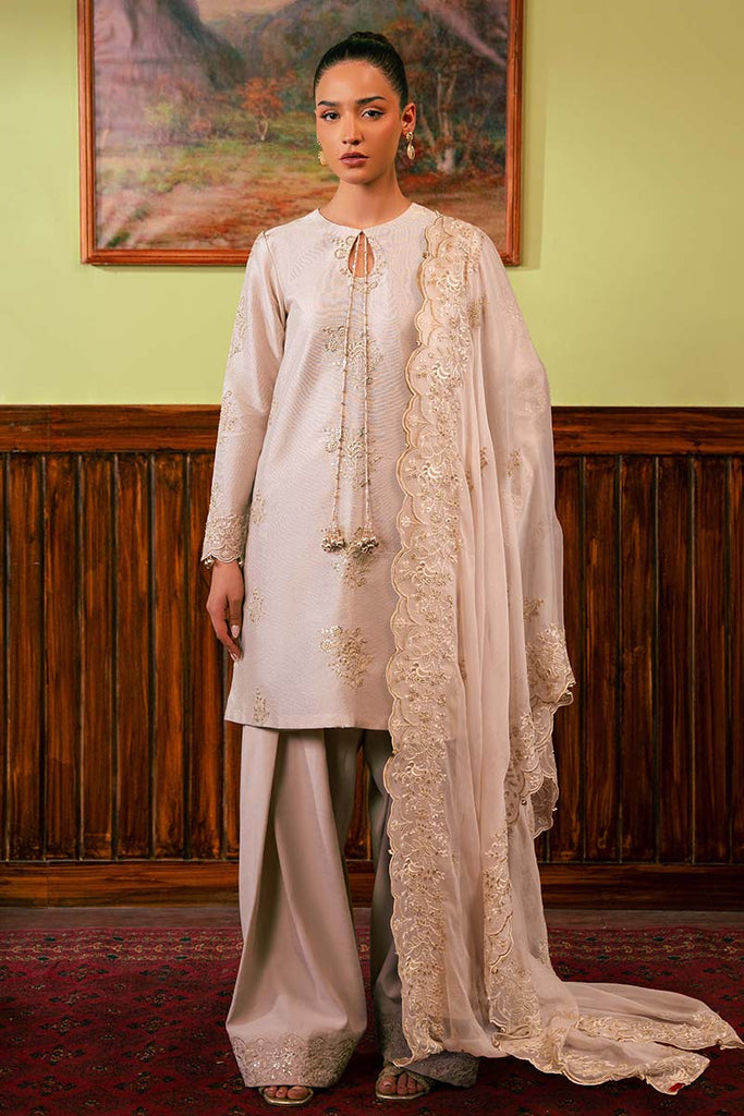 MISTY DOVE-4 PIECE EMBROIDERED ZARI SUIT