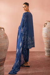 ORNATE BLUE-3 PC (SHIRT, DUPATTA & TROUSER)