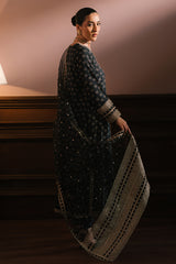 CHARCOAL REVERIE-3PC SILK EMBROIDERED SUIT