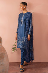 ORNATE BLUE-3 PC (SHIRT, DUPATTA & TROUSER)