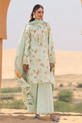 AQUA GLAZE-3 PIECE PRINTED LAWN SUIT