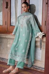 AQUA MELODY-3PC SATIN EMBROIDERED SUIT