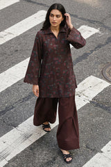 DEEP CARNATION-2PC KHADDAR PRINTED SUIT