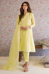 CALLA GREEN-3PC EMBROIDERED LAWN SUIT