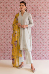 SILVER LUCENT-3PC EMBROIDERED LAWN SUIT