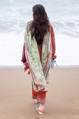AUTUMN GLAZE-3PC SATIN PRINTED SUIT