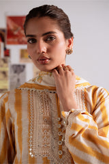 OCHRE BLISS-3PC KHADDAR PRINTED SUIT