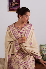 FAWN RADIANCE-3PC LINEN EMBROIDERED SUIT