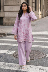 MAUVE CHARM-2PC LINEN PRINTED SUIT