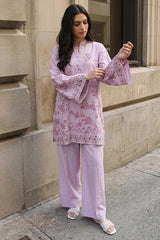 MAUVE CHARM-2PC LINEN PRINTED SUIT