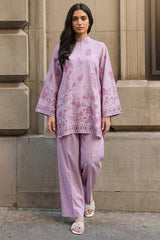 MAUVE CHARM-2PC LINEN PRINTED SUIT