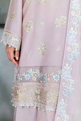 BLOSSOM TINT-3PC SATIN EMBROIDERED SUIT
