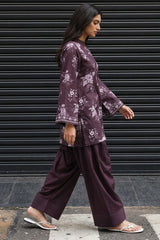 MIDNIGHT BLOSSOM-2PC KHADDAR PRINTED SUIT
