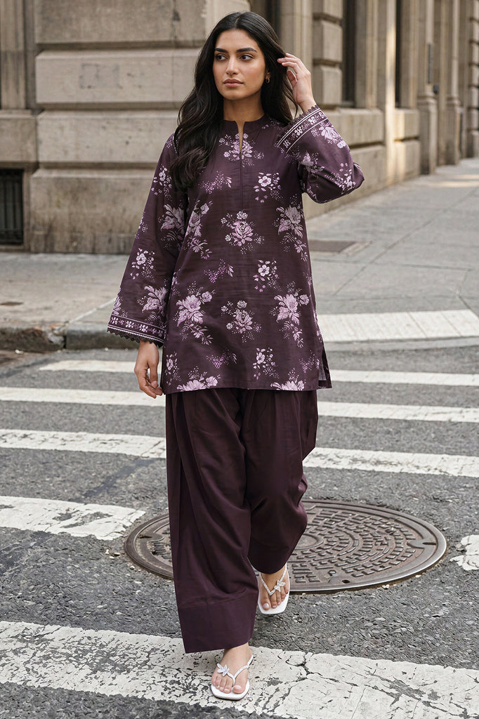 MIDNIGHT BLOSSOM-2PC KHADDAR PRINTED SUIT