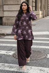 MIDNIGHT BLOSSOM-2PC KHADDAR PRINTED SUIT