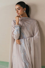 DUSTY FROST-3PC LAWN EMBROIDERED SUIT