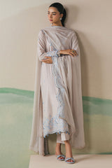 DUSTY FROST-3PC LAWN EMBROIDERED SUIT