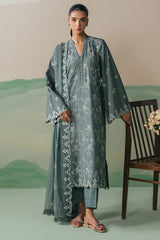 FOREST SERENITY-3PC LAWN EMBROIDERED SUIT