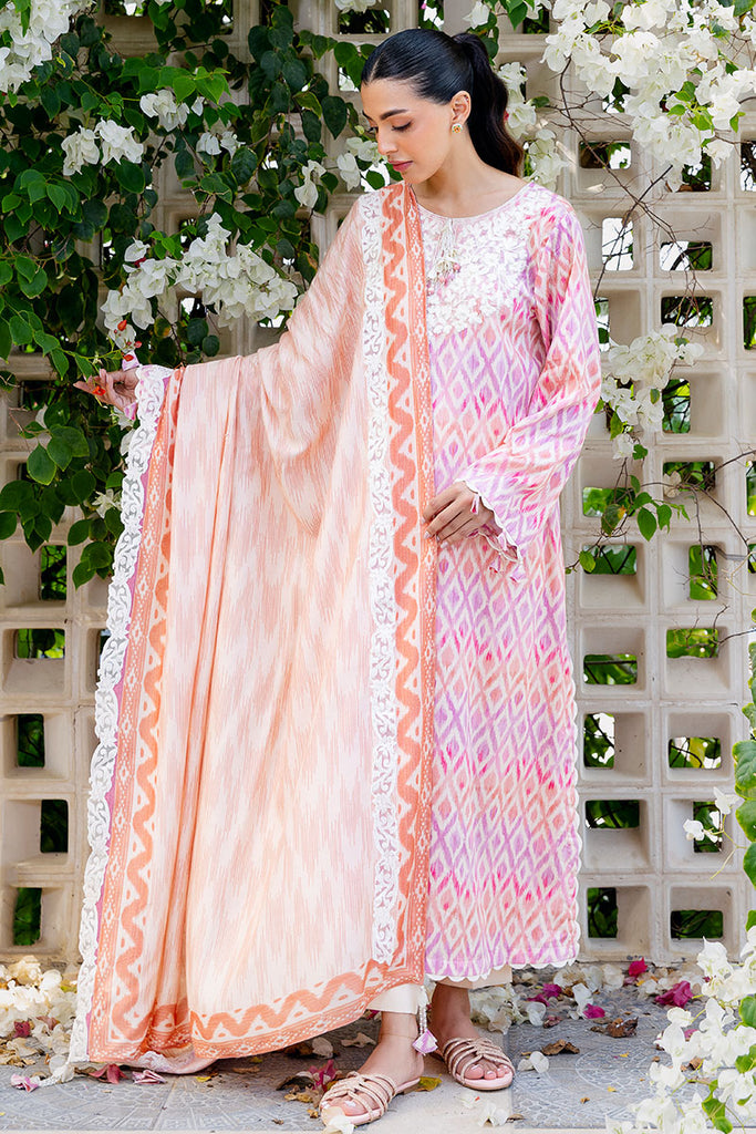 RADIANT CHARM-3PC SATIN PRINTED SUIT