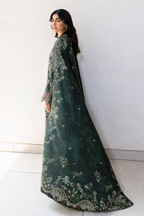 GREEN ORNATE-3PC SATIN EMBROIDERED SUIT