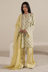 LEMON HAZE-3PC PRINTED LAWN SUIT