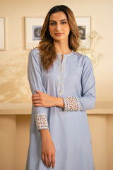 SERENE BLUE DYED SILK SHIRT