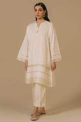 IVORY MIST-LAWN EMBROIDERED SHIRT