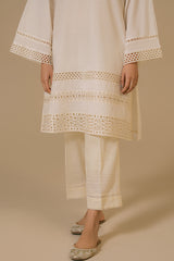 IVORY MIST-LAWN EMBROIDERED SHIRT