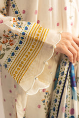 WHIMSICAL BLOOM-3PC PRINTED LAWN SUIT