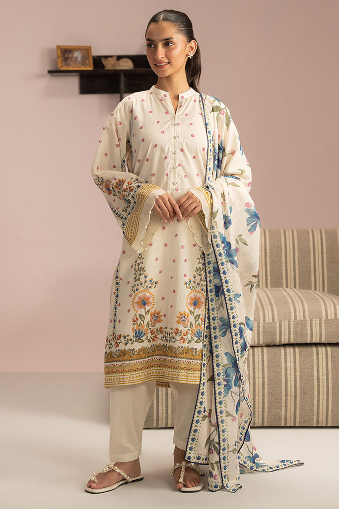 WHIMSICAL BLOOM-3PC PRINTED LAWN SUIT