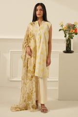 MUSTARD MELODY-3 PC PRINTED LAWN SUIT