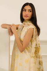 MUSTARD MELODY-3 PC PRINTED LAWN SUIT