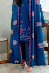 INK BLOOM-3PC SATIN PRINTED SUIT