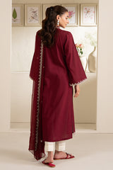 DEEP SCARLET-2PC (SHIRT & DUPATTA)