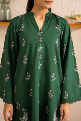 JEWEL GREEN PRINTED KHADDAR SHIRT