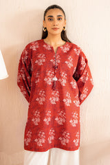 BURNT CLAY PRINTED KHADDAR SHIRT