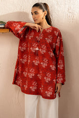 BURNT CLAY PRINTED KHADDAR SHIRT