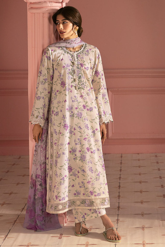 LILAC BLOOM-3PC (SHIRT, TROUSER & DUPATTA)