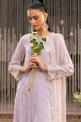 LAVENDER GLAM-3PC CHIFFON EMBROIDERED PRET
