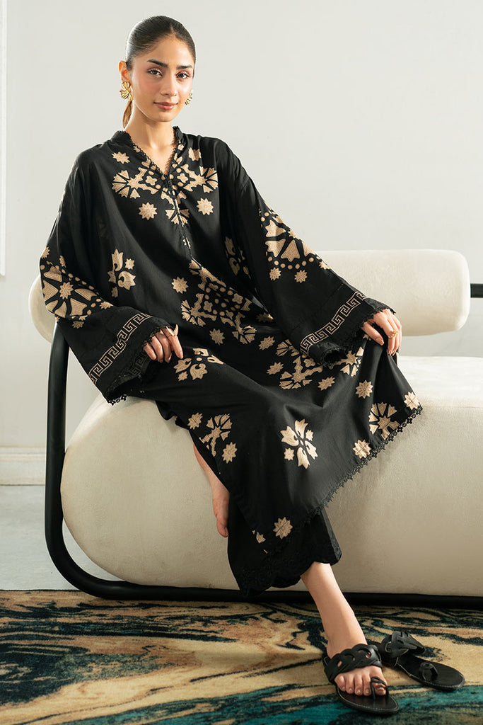 FUDGE BROWN LINEN PRINTED SHIRT