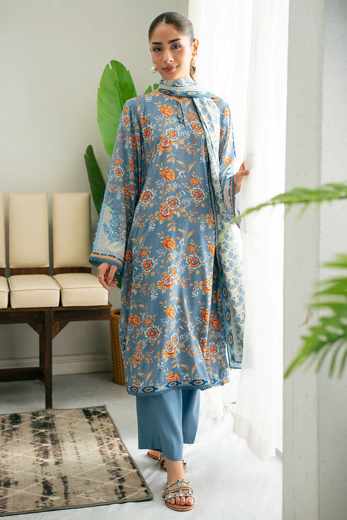 BLUE GLASS-3PC (SHIRT, TROUSER & DUPATTA)