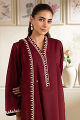 DEEP SCARLET-2PC (SHIRT & DUPATTA)