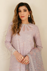 LILAC BLOOM-3PC SILK EMBROIDERED SUIT